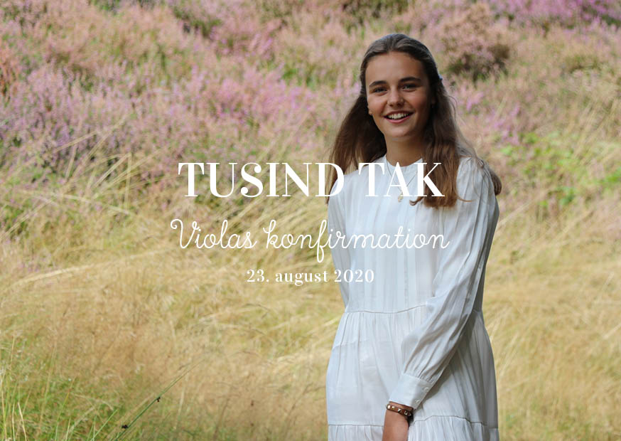 Tilbehør - Viola konfirmation Takkekort